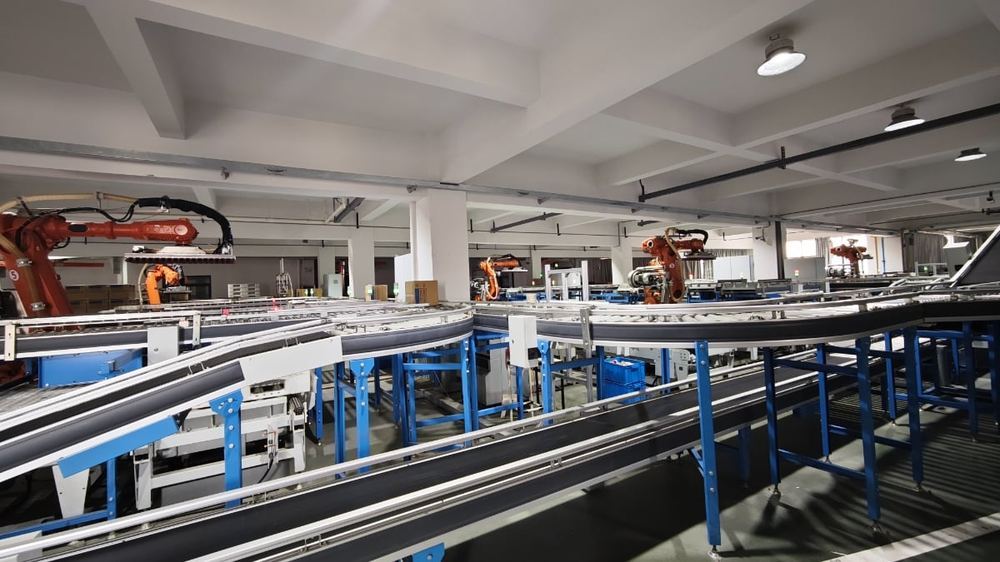 Packaging line with printed cartons